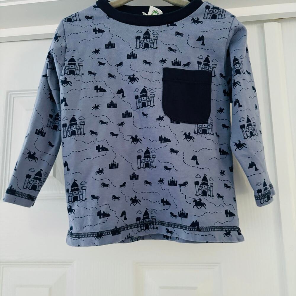 Alana Organic Cotton Knights and Castle Pocket Sweatshirt Size 2T EUC